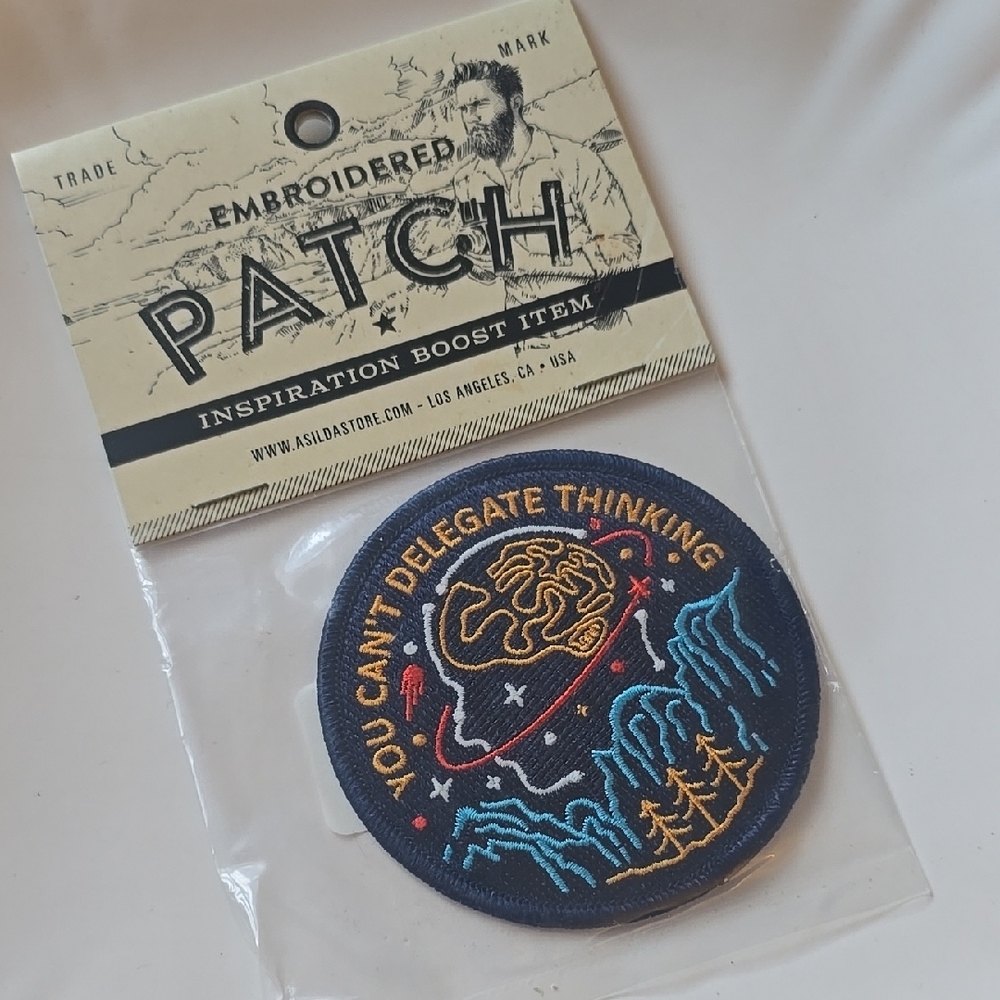 Embroidered Patch with Brain Design